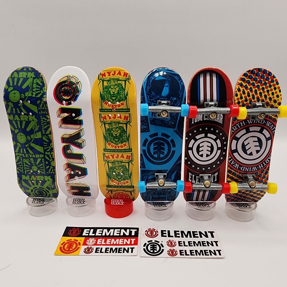 6 Tech Deck Lot Element Stickers Mini Skateboards Fingerboards - Picture 1 of 4